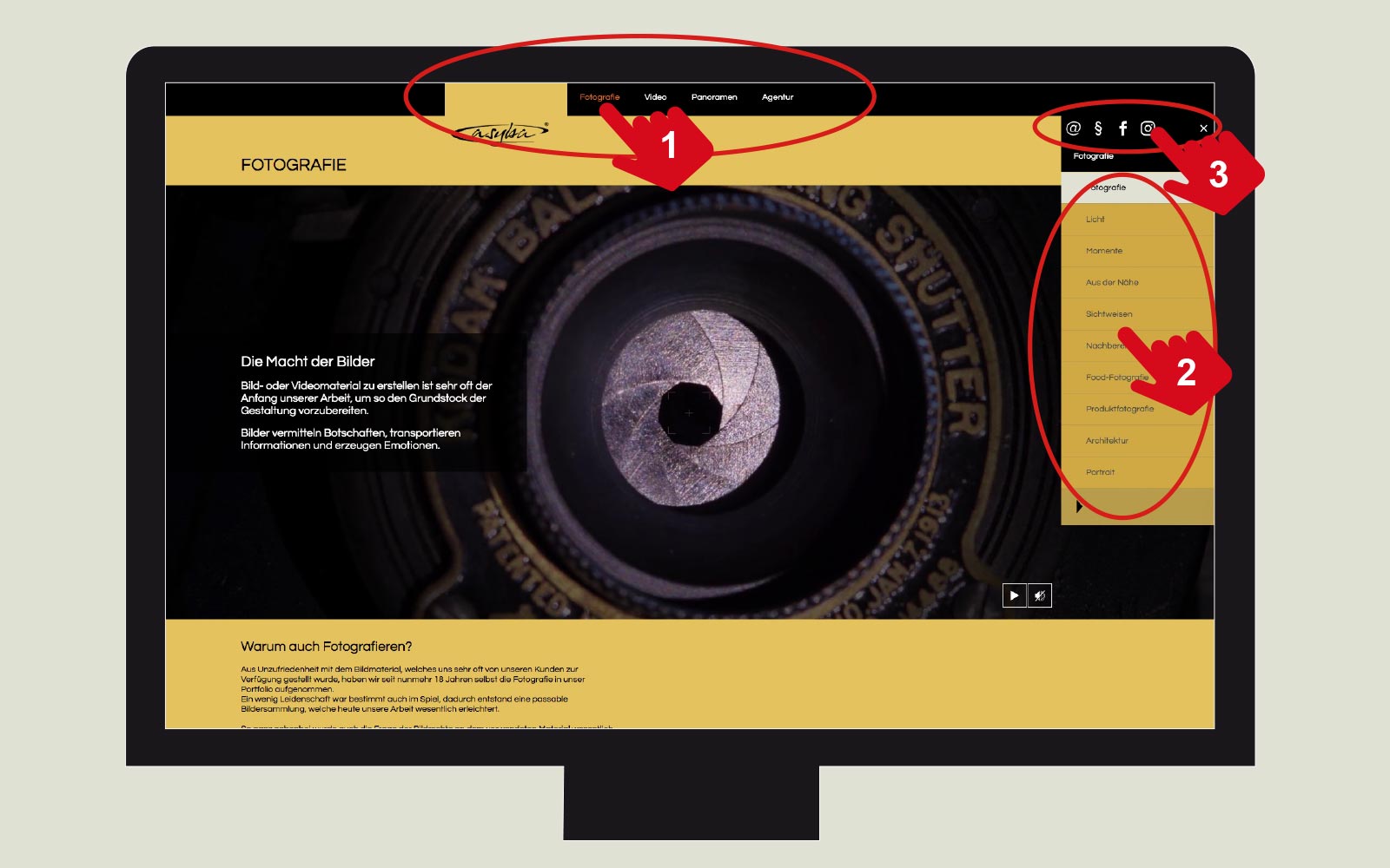 horizontale Menüführung