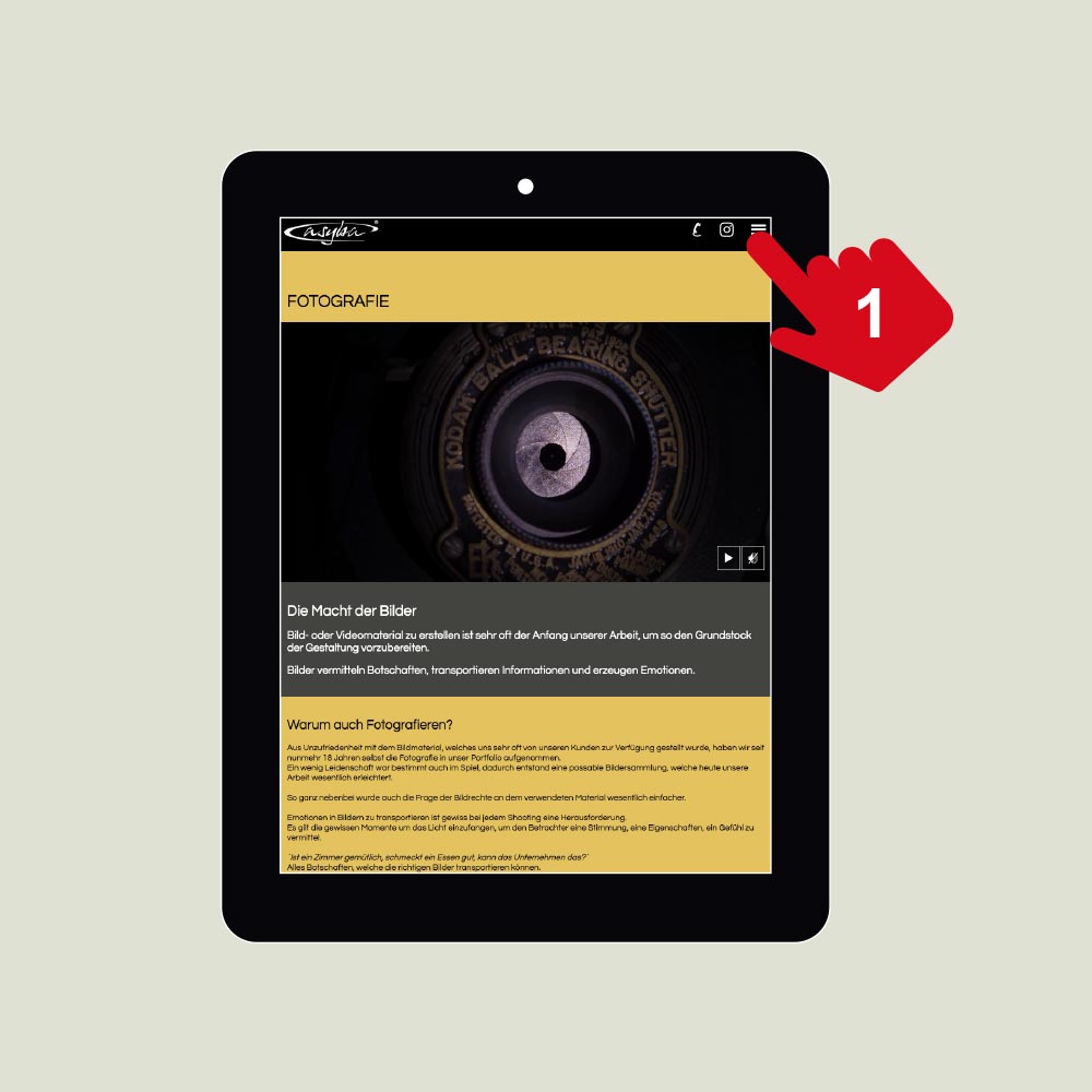 menüführung Tablett