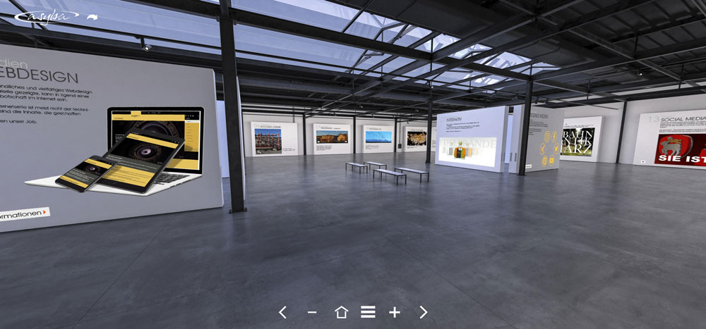 3D Modell Rundgang Galerie Arbeiten asyba